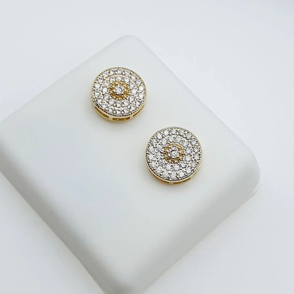 "14K Gold Plated Cubic Zircon Earrings, INUS1BR149 - Picture 3 of 9